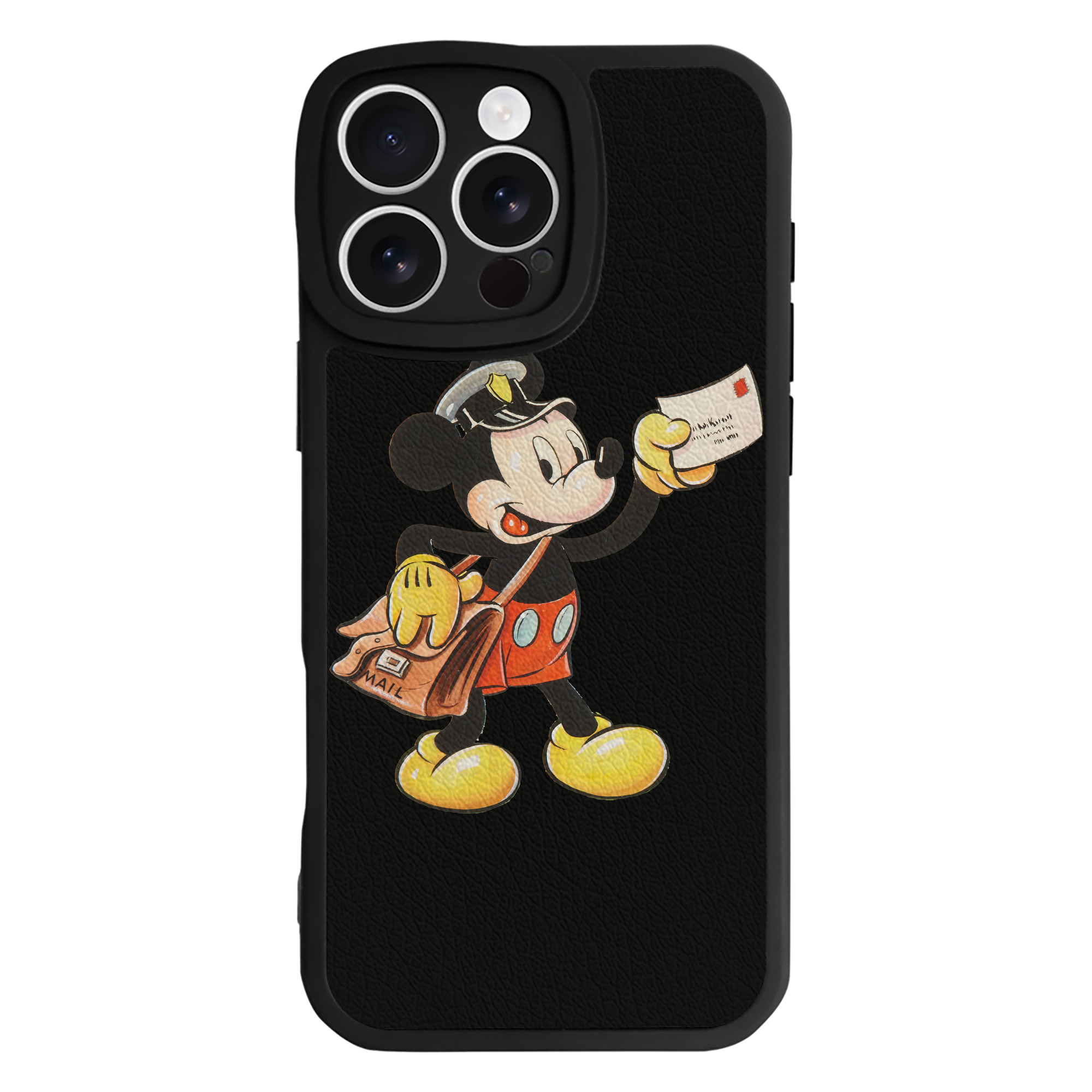 （画像用） ミッキーマウス Mickey Mouse 【iPhone 16シリーズ対応】シリコンスマホケース（レザー調） 材質：シリコン